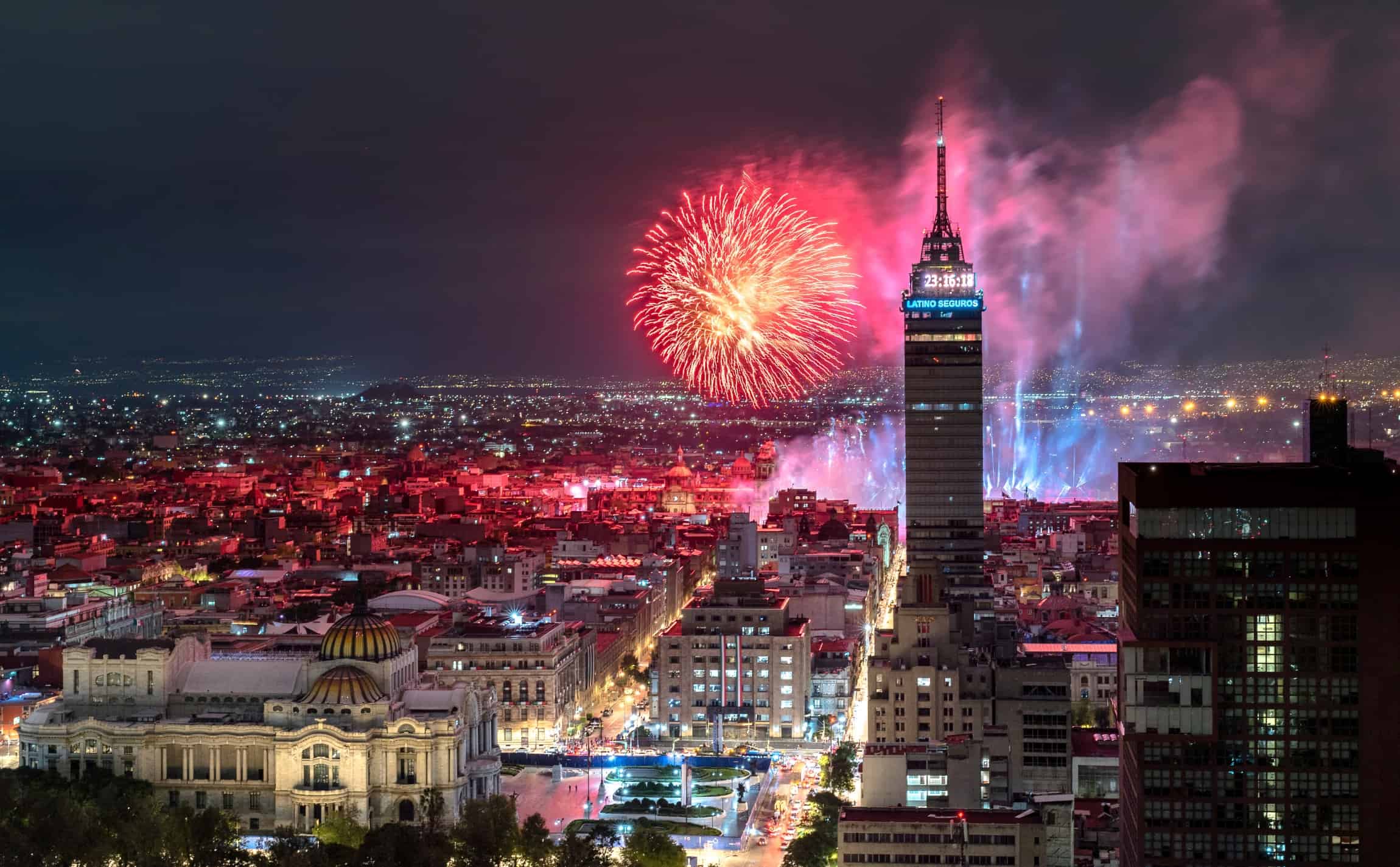 feu artifice fete independance mexique