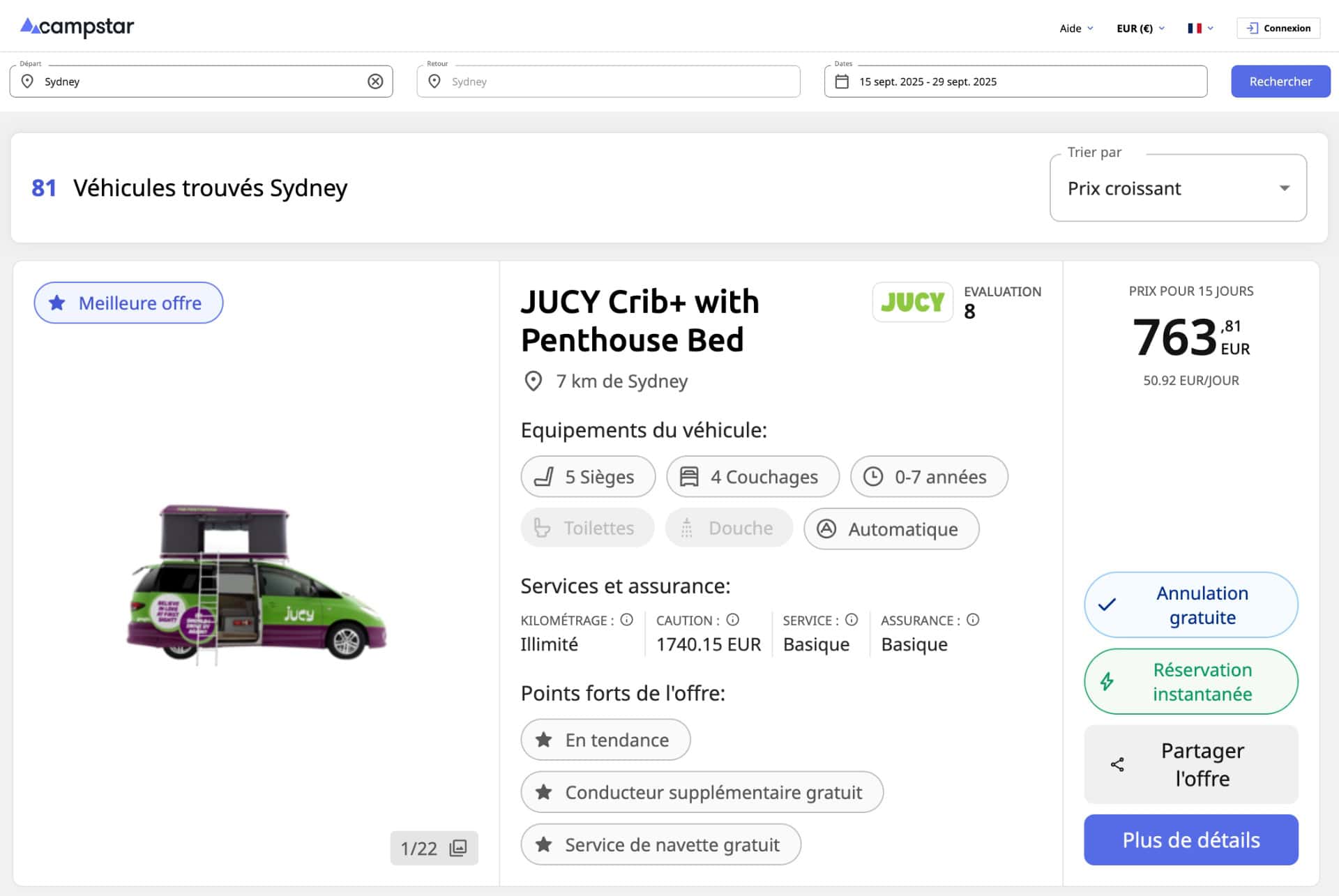 van australie campstar