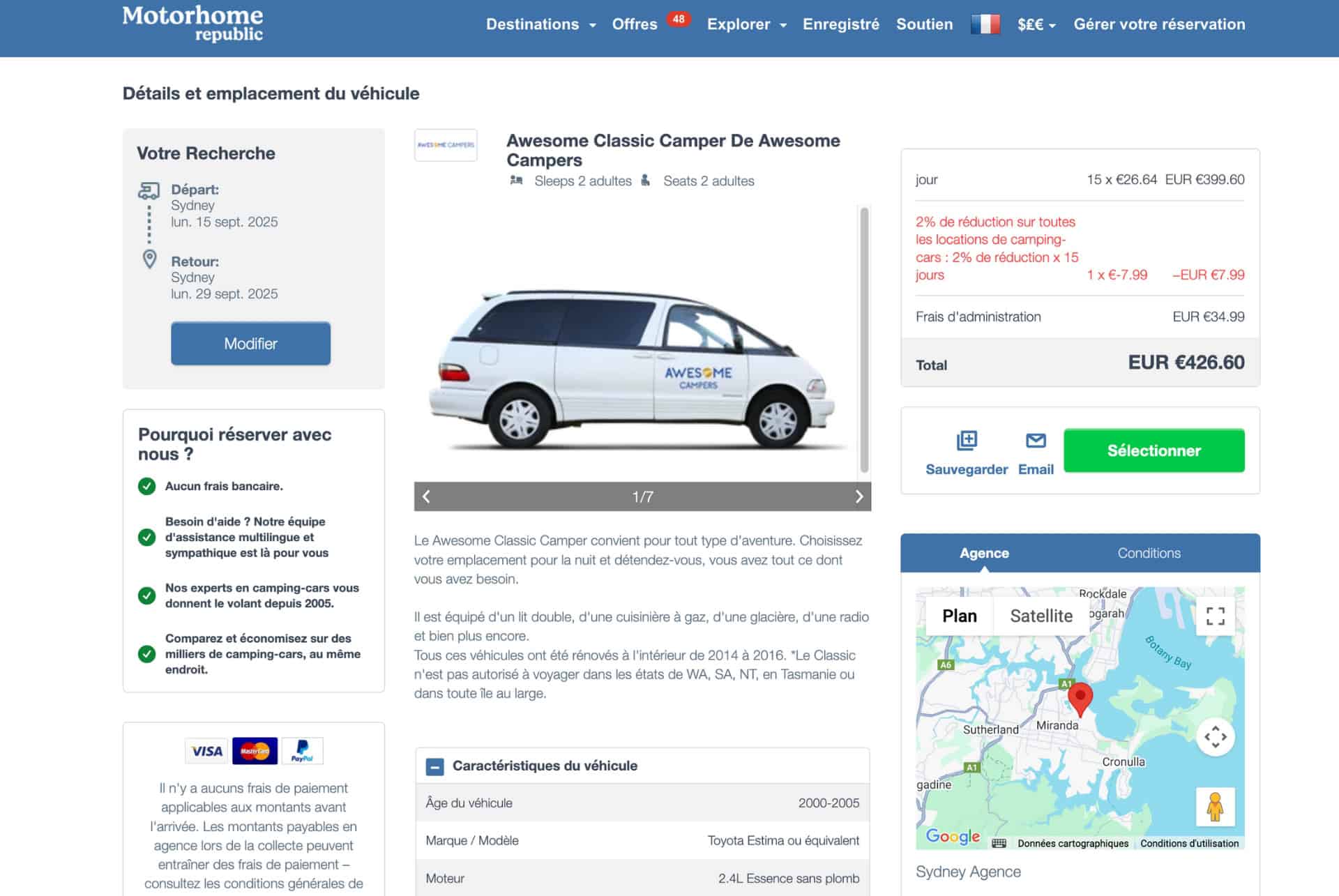 van australie motorhome republic