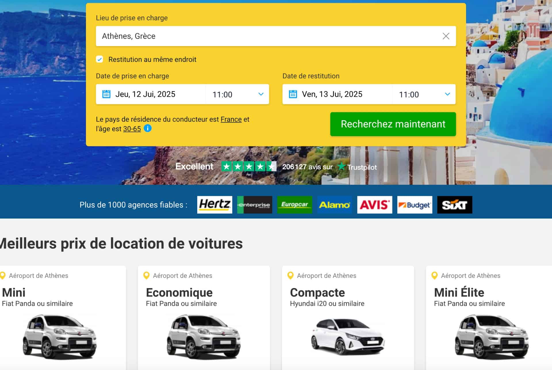 plateforme discovercars location de voiture a athenes