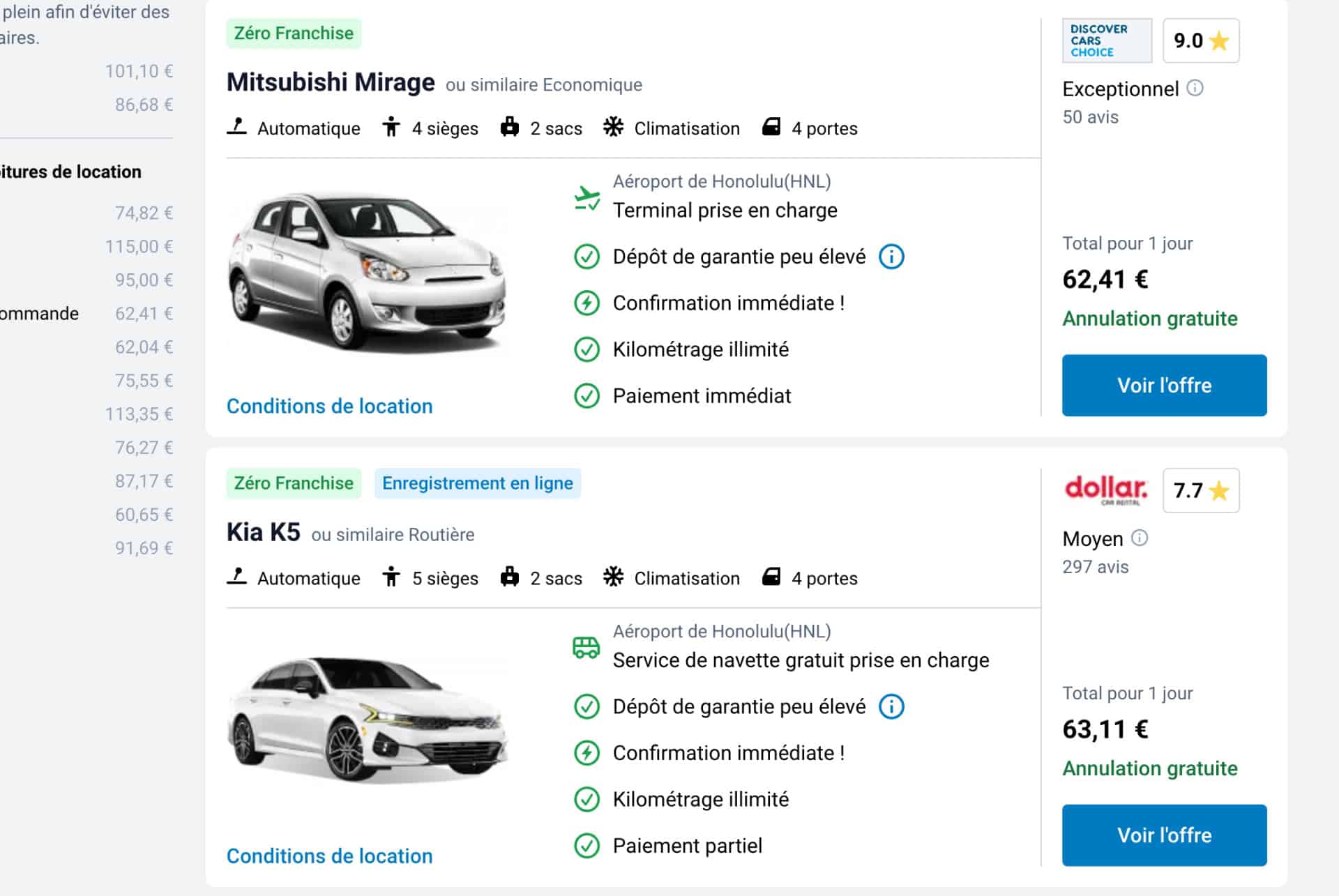 location de voiture honolulu