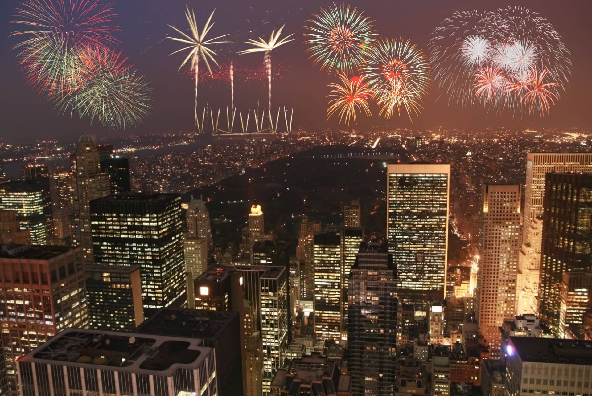 feux artifices new york nouvel an